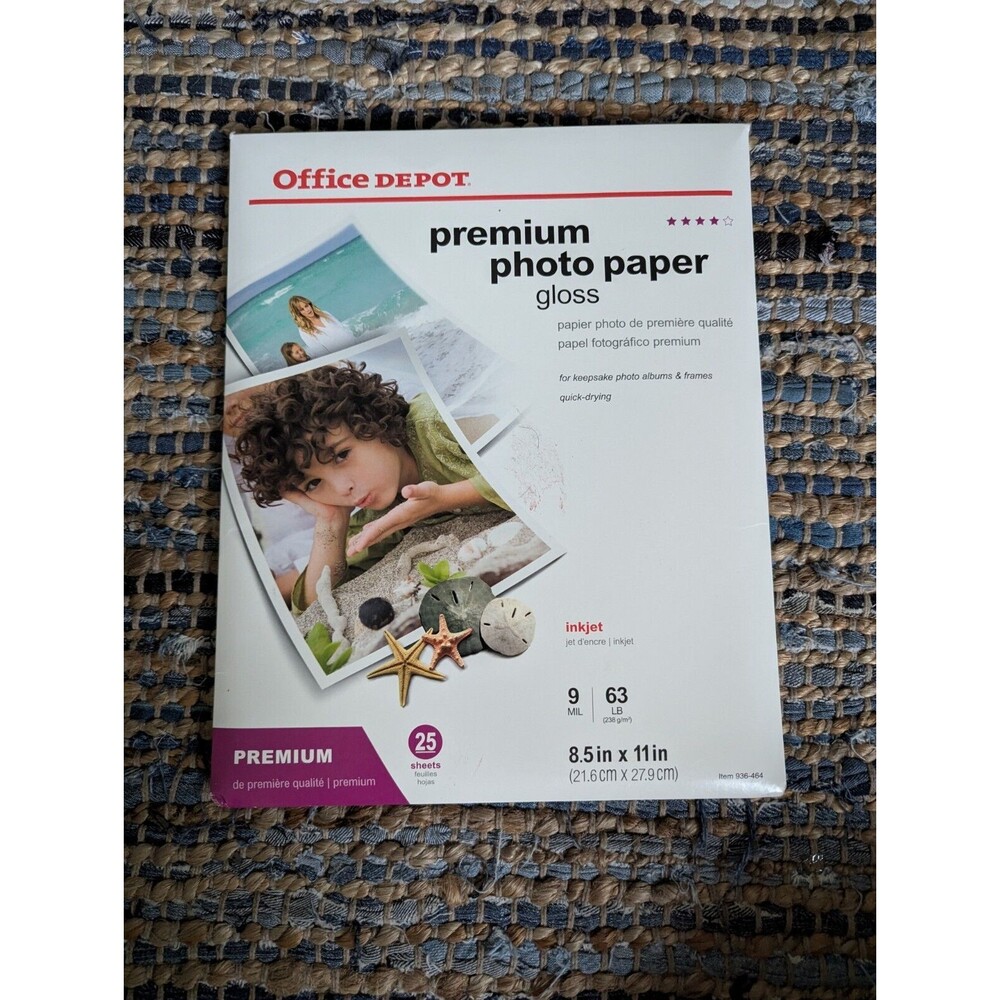 Office Depot Standard Glossy Photo Paper Opened Pack Of 24 8.5x11 Ink Jet Printe